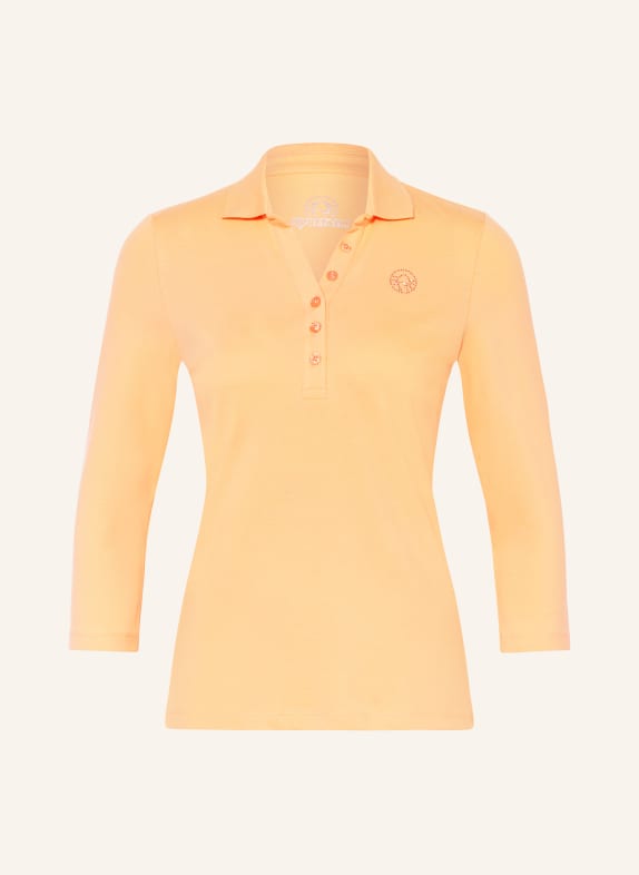 SPORTALM Piqué polo shirt with 3/4 sleeves and decorative gems ORANGE