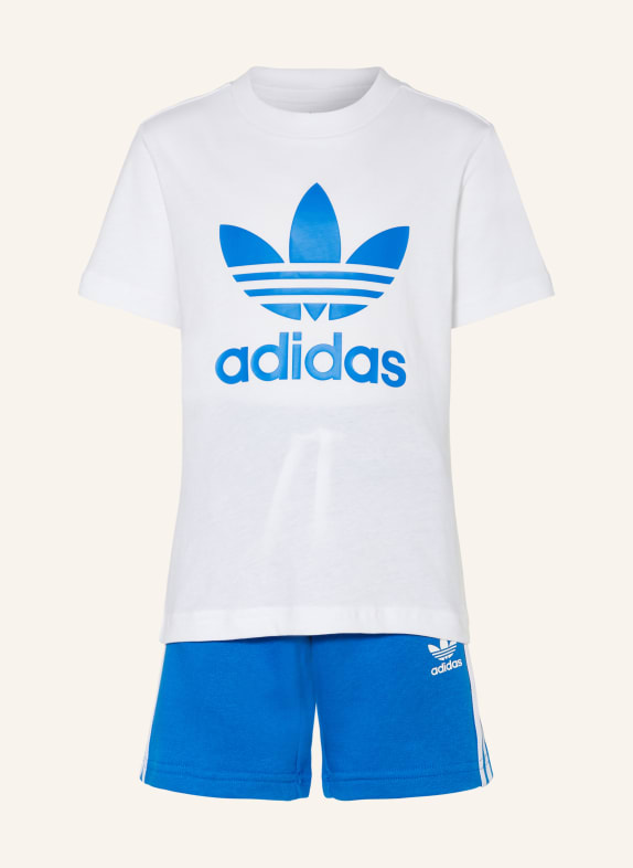 adidas Originals Sada ADICOLOR: tričko a šortky z mikinové látky BÍLÁ/ MODRÁ