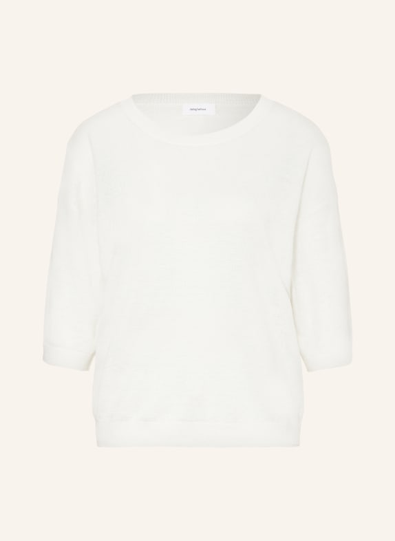 darling harbour Knit shirt made of linen with 3/4 sleeves OFFWHITE