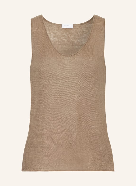 darling harbour Knit top made of linen TAUPE