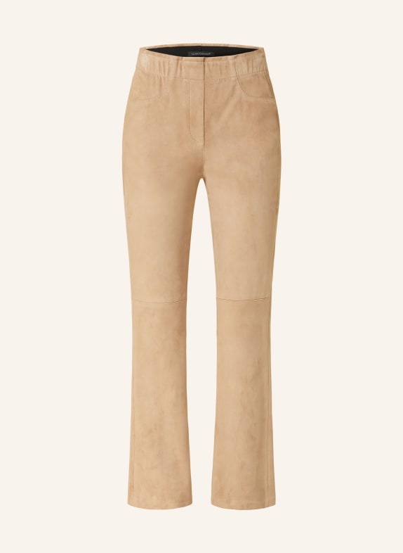 LUISA CERANO Leather trousers LIGHT BROWN