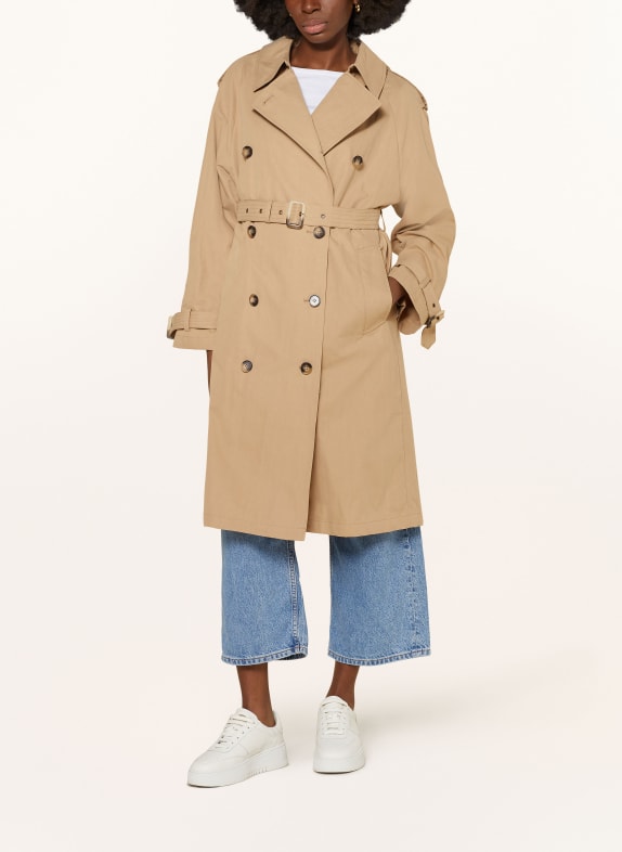 darling harbour Oversized trench coat SAND