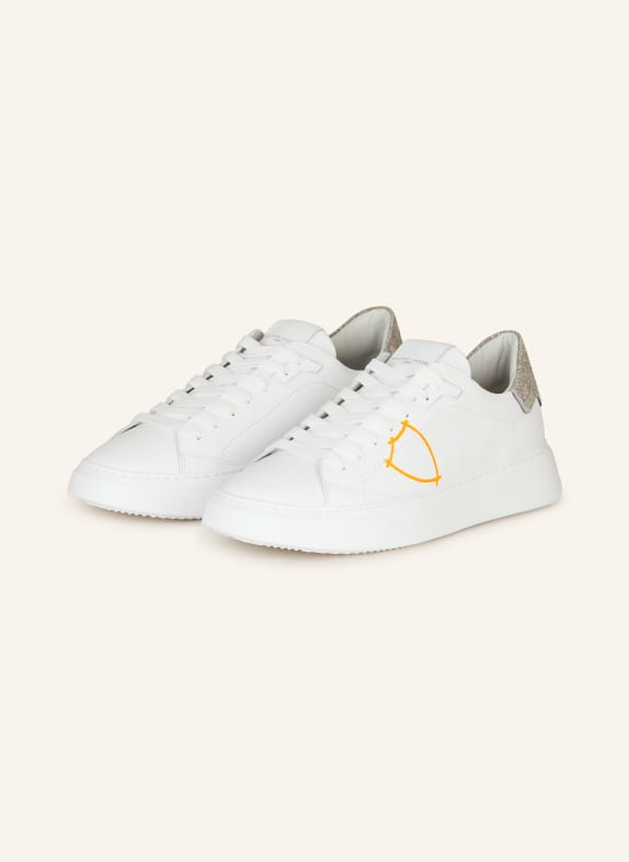 PHILIPPE MODEL Sneakers TEMPLE LOW WHITE/ NEON ORANGE/ GRAY