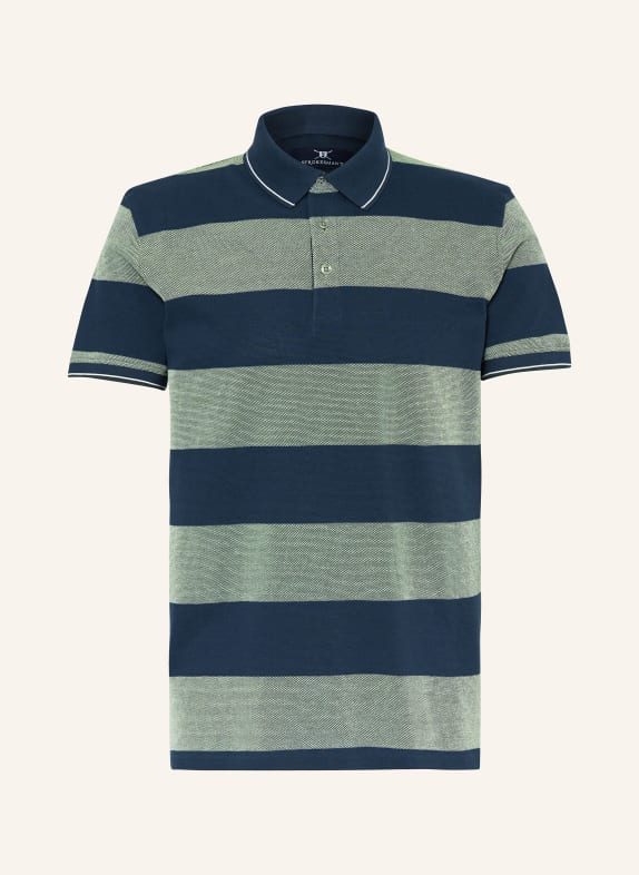 STROKESMAN'S Piqué polo shirt DARK BLUE/ GREEN/ WHITE