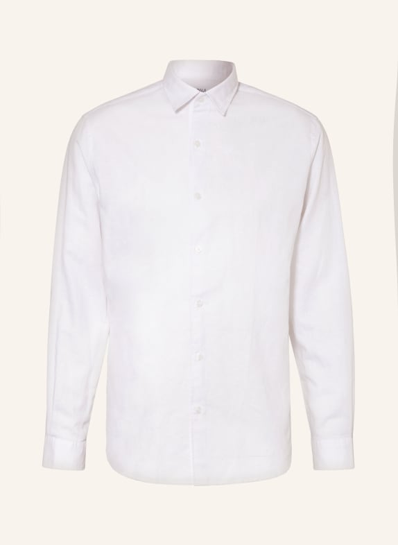 PAUL Shirt slim fit with linen WHITE