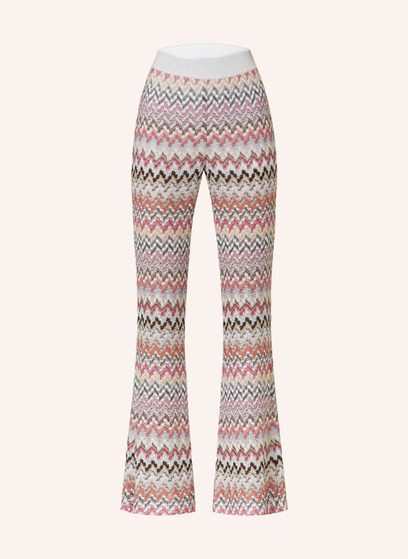MISSONI Knit trousers with glitter thread SILVER/ BLACK/ PINK