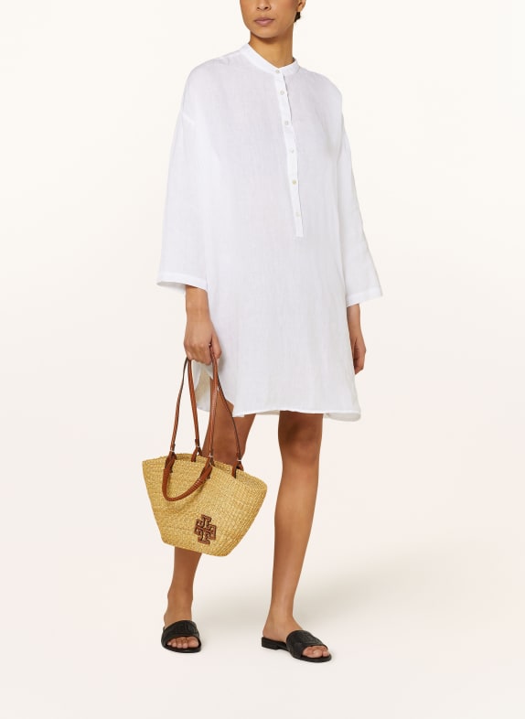 120%lino Beach dress made of linen WHITE