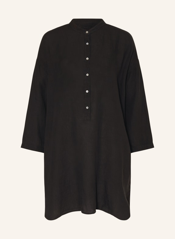 120%lino Beach dress made of linen BLACK