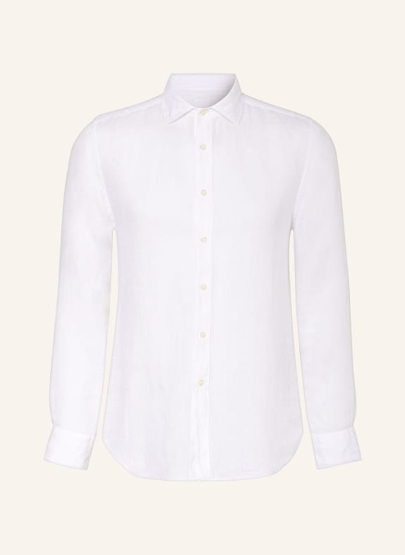 120%lino Linen shirt slim fit WHITE