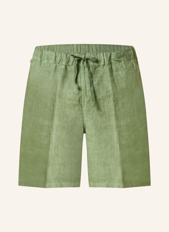 120%lino Linen shorts DARK GREEN