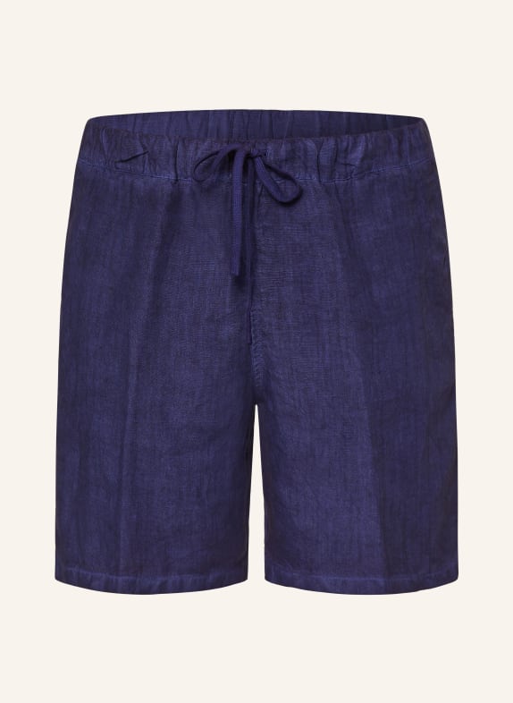 120%lino Linen shorts DARK BLUE