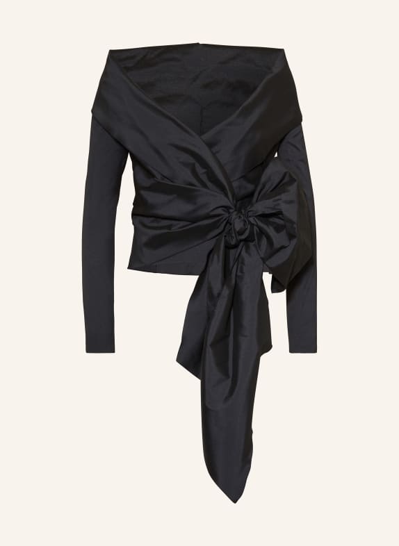 TALBOT RUNHOF Wrap blouse with silk BLACK