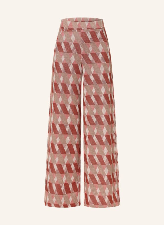 MARELLA Wide leg trousers with glitter thread COGNAC/ ROSE/ LIGHT PINK