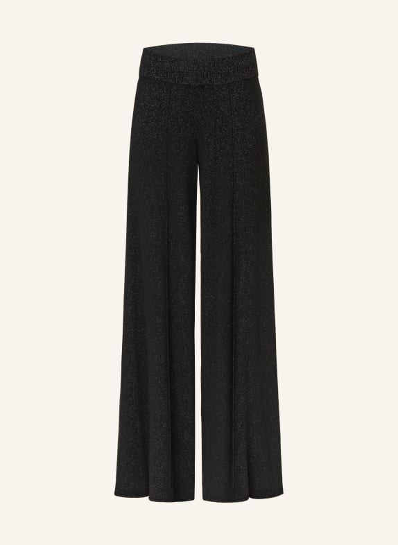 LISA YANG Knit trousers made of cashmere with glitter thread BLACK