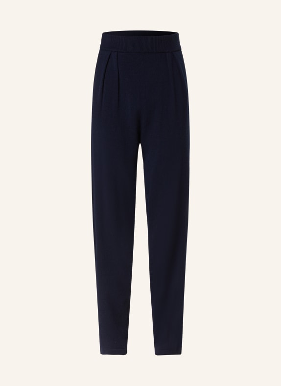 LISA YANG Knit trousers in cashmere DARK BLUE