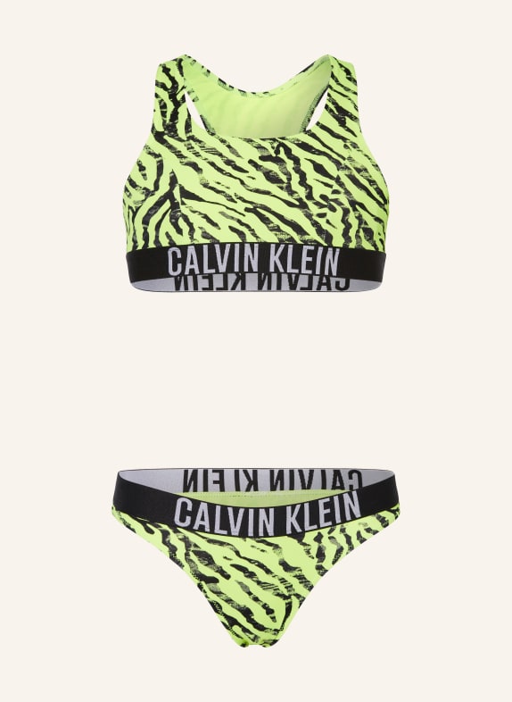 Calvin Klein Bikini bustier JASKRAWY ZIELONY/ CZARNY