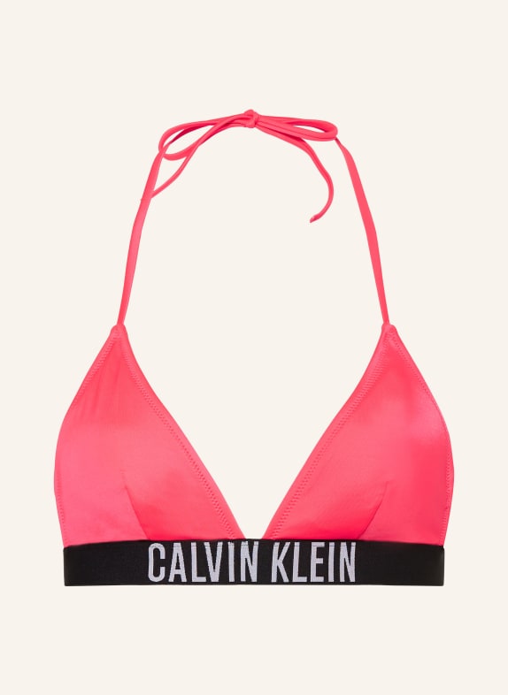 Calvin Klein Trojúhelníkový horní díl bikin INTENSE POWER NEONOVĚ RŮŽOVÁ