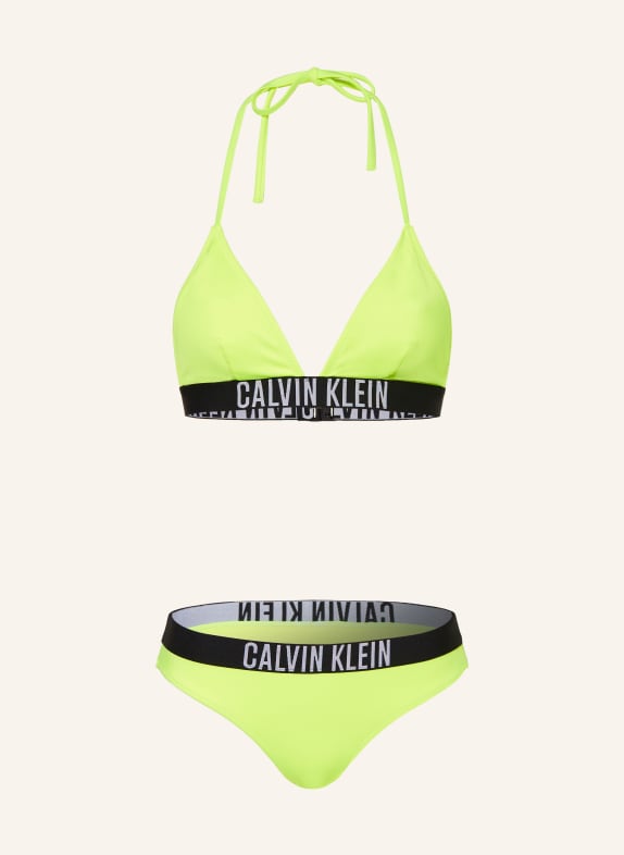 Calvin Klein Triangle bikini top INTENSE POWER NEON YELLOW