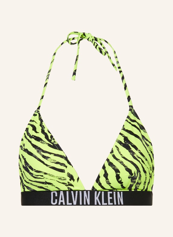 Calvin Klein Triangle bikini top NEON YELLOW/ BLACK