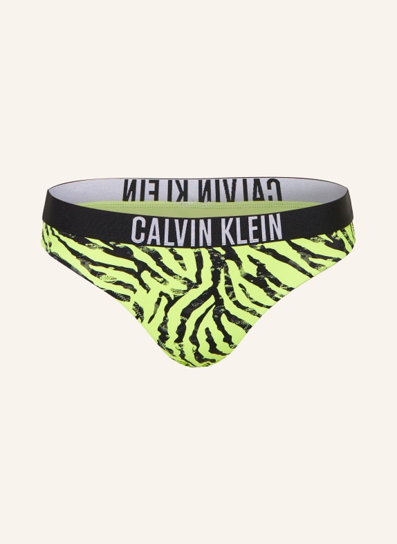 Calvin Klein Basic bikinové kalhotky NEONOVĚ ŽLUTÁ/ ČERNÁ