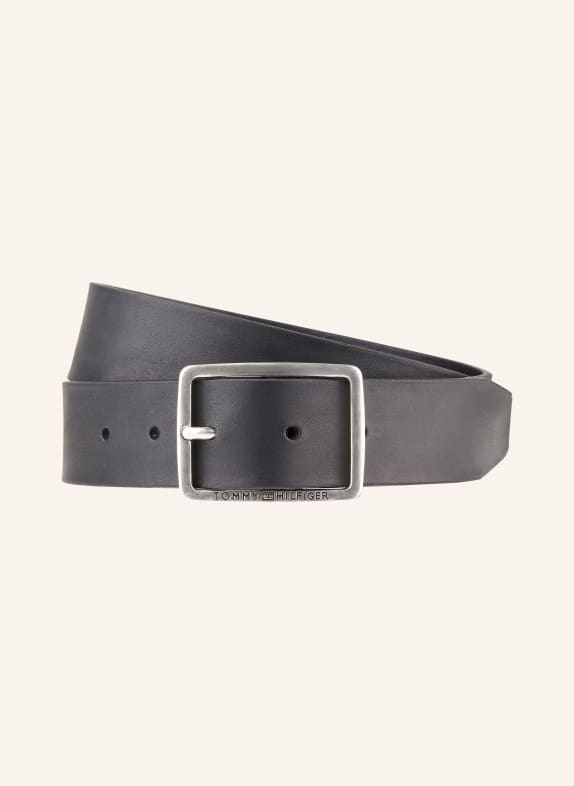 TOMMY HILFIGER Leather belt BLACK