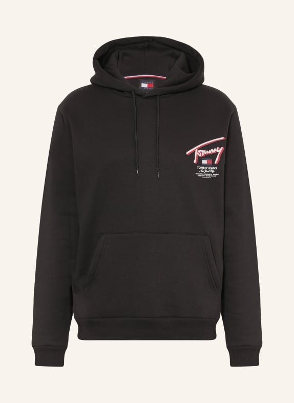 TOMMY JEANS Hoodie BLACK/ RED/ WHITE