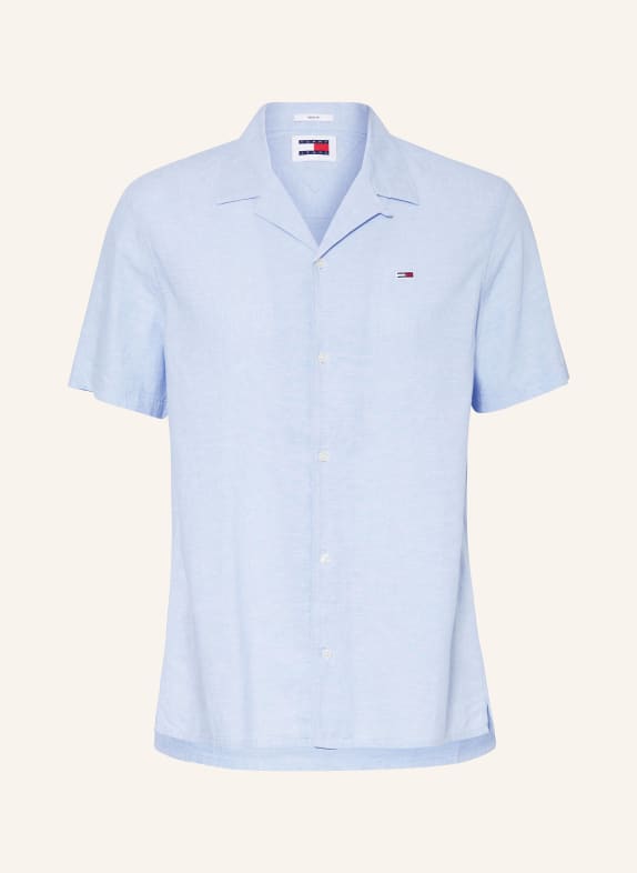 TOMMY JEANS Resort shirt regular fit with linen LIGHT BLUE