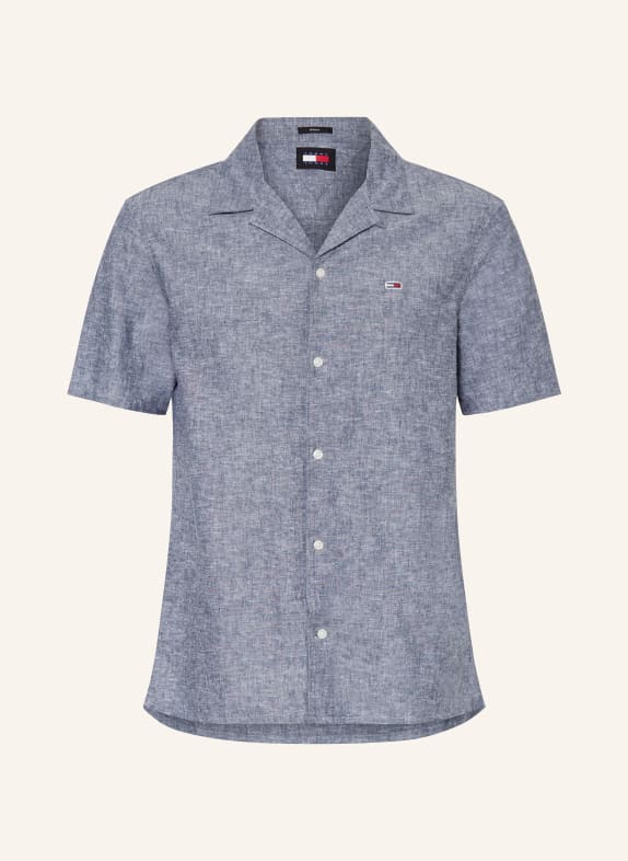 TOMMY JEANS Resort shirt regular fit with linen BLUE