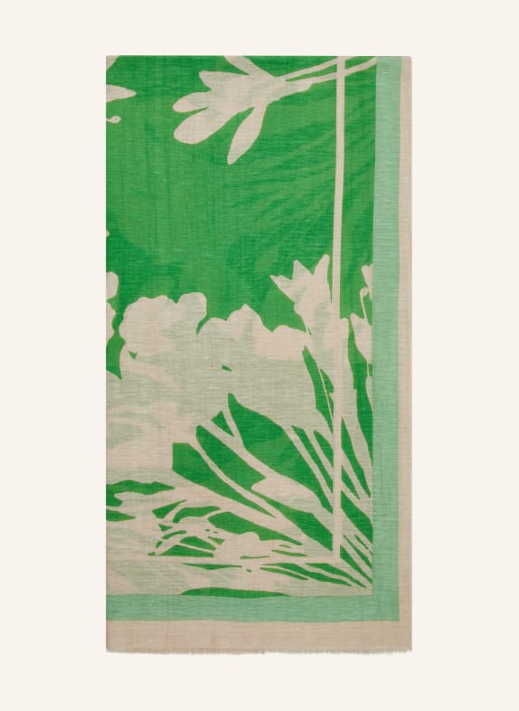 Marc O'Polo Scarf with linen GREEN/ BEIGE