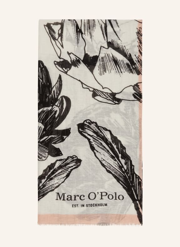 Marc O'Polo Scarf with linen WHITE/ BLACK/ NUDE
