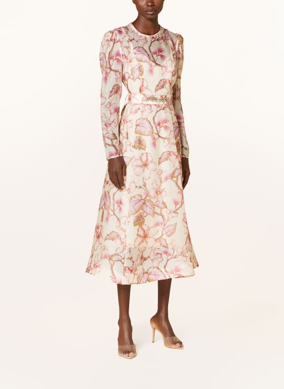 ZIMMERMANN Dress MATCHMAKER with linen and silk ROSE/ PINK/ PINK