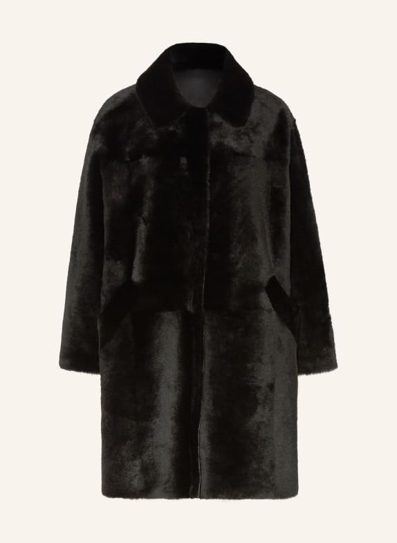 MRS & HUGS Reversible lambskin coat BLACK