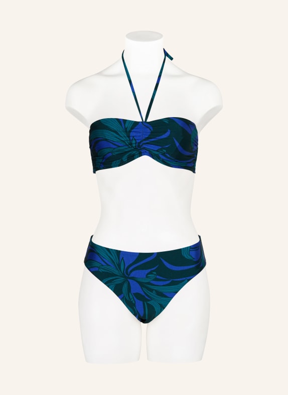 JETS Australia Bandeau bikini top QUEEN OF THE NIGHT DARK GREEN / BLUE