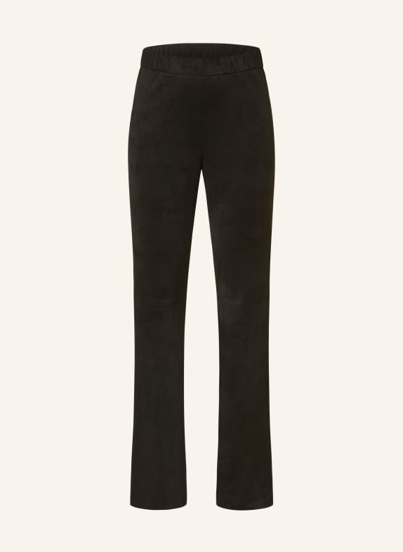 Juvia Bootcut trousers DELIA in leather look BLACK