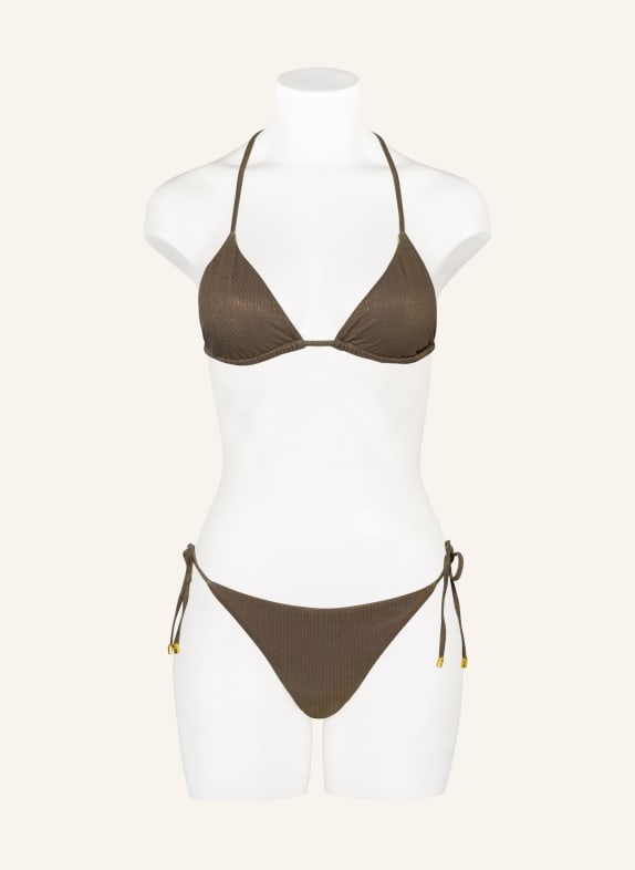 PQ Triangel-bikinibukser LUCAYA TIE med glittergarn KHAKI