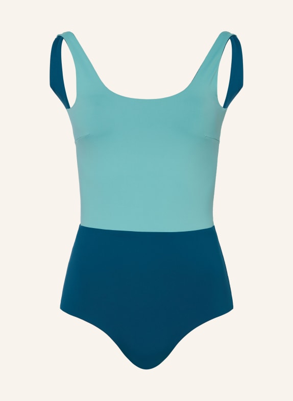 MYMARINI Swimsuit PLAINBODY reversible with UV protection 50+ TEAL/ MINT
