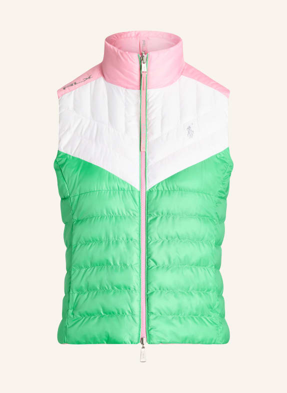 RLX RALPH LAUREN Outdoor vest reversible GREEN/ WHITE/ PINK