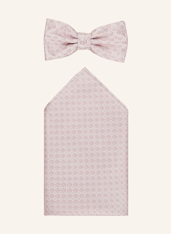 Prince BOWTIE Set: Bow tie and pocket square PINK/ WHITE/ LIGHT BLUE
