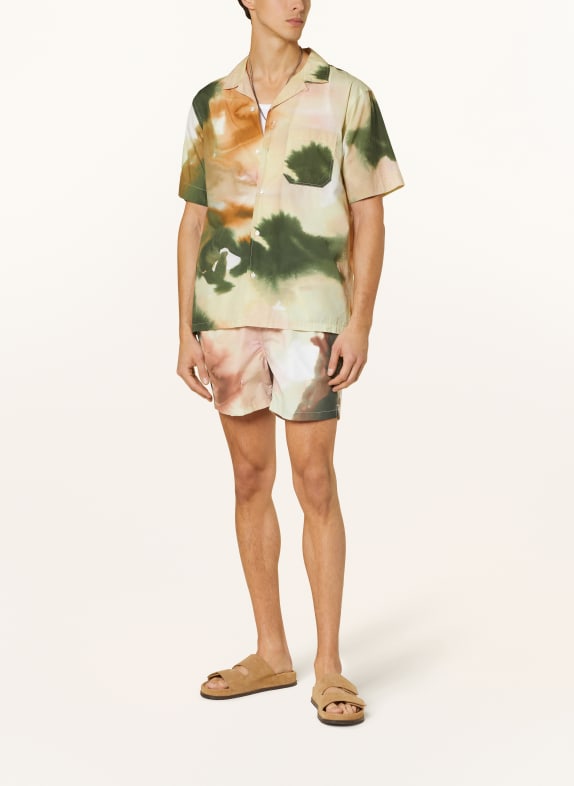 CLOSED Resort shirt comfort fit LIGHT YELLOW/ GREEN/ BROWN