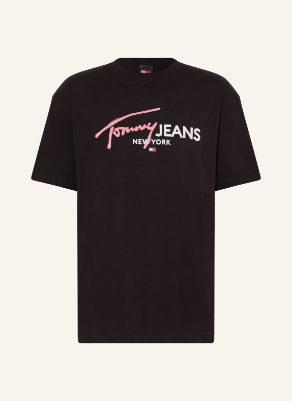 TOMMY JEANS T-Shirt SCHWARZ/ ROSA/ WEISS