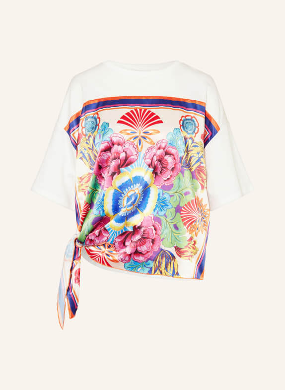 Grace T-Shirt im Materialmix WEISS/ BLAU/ PINK