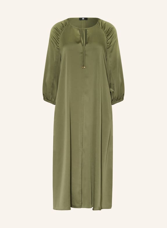 RIANI Satin dress with 3/4 sleeves OLIVE