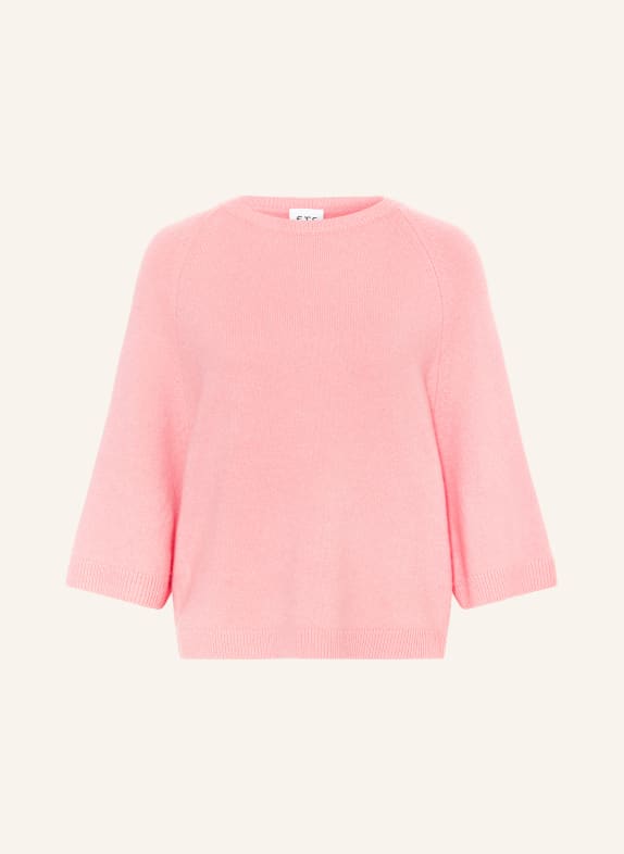FTC CASHMERE Cashmere sweater with 3/4 sleeves PINK