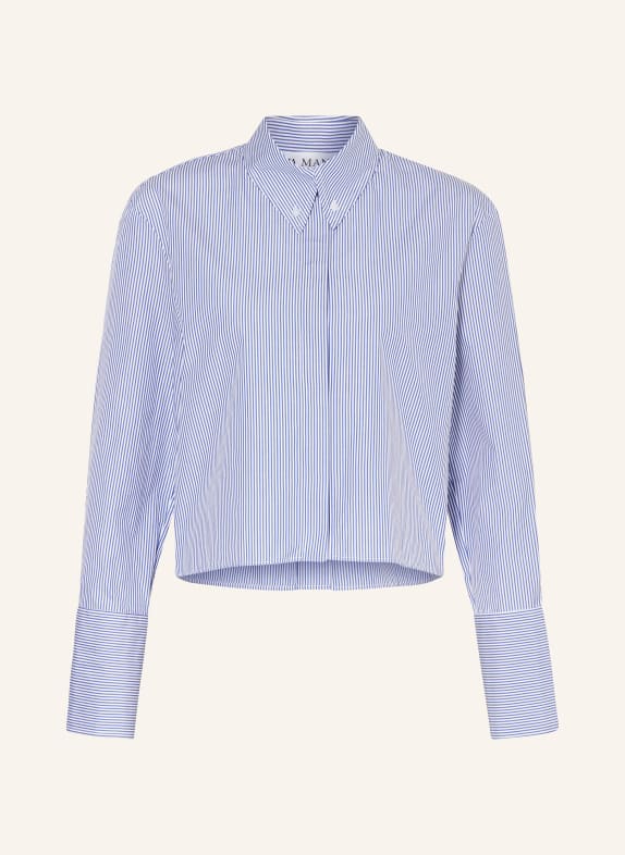 EVA MANN Cropped shirt blouse GRETE ALVERCA BLUE/ WHITE