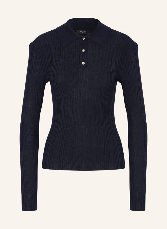 Theory Knitted polo shirt DARK BLUE