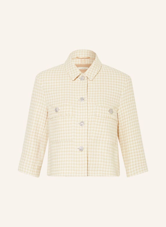 lilienfels Tweed jacket with 3/4 sleeves LIGHT BROWN/ WHITE