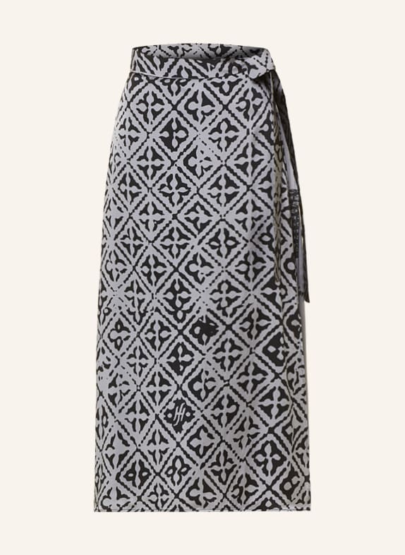 friendly hunting Silk skirt in wrap look GRAY/ BLACK