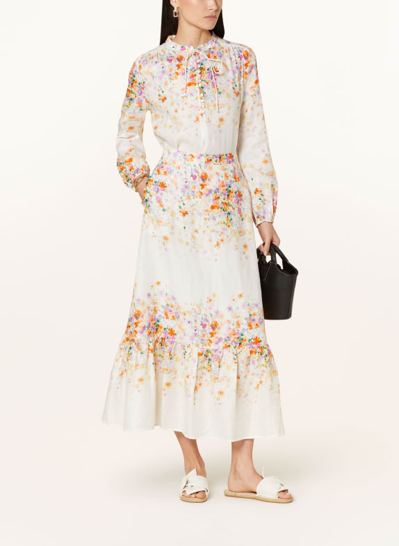 MRS & HUGS Linen blouse CREAM/ PURPLE/ ORANGE