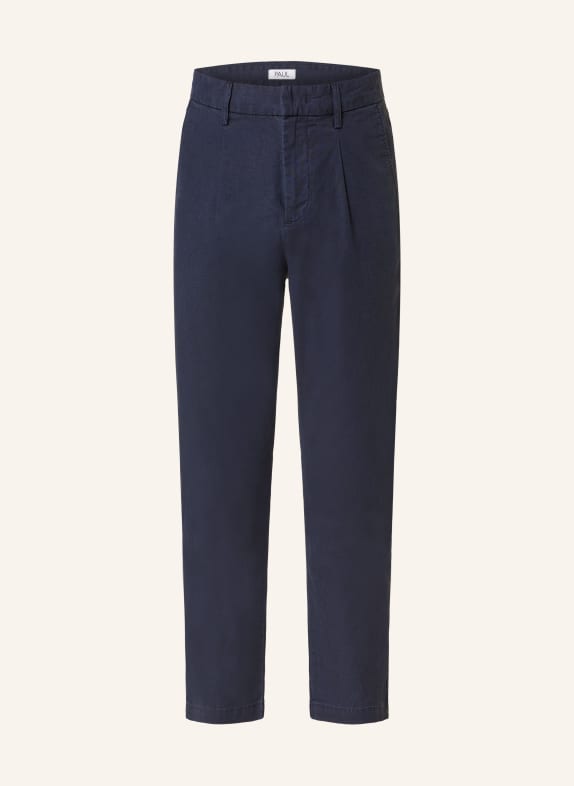 PAUL Chinos tapered fit with linen DARK BLUE