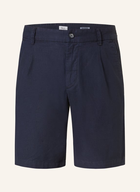 PAUL Shorts comfort fit with linen DARK BLUE